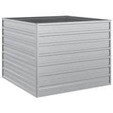 Garden Raised Bed 100x100x77 cm Galvanized Steel Silver 316883