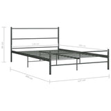 Bed Frame without Mattress Grey Metal 120x200 cm 284686