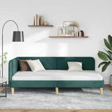 Corner Bed Frame with Headboard Dark Green 90 x 200 cm Fabric 42016573
