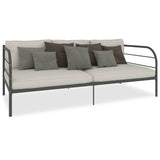DayBed Frame without Mattress Grey Metal 90x200 cm 284674