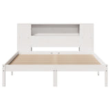 Bookcase Bed without Mattress White 150x200 cm King Size Solid Wood Pine 3321543