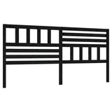 Bed Headboard Black Solid Pine Wood 206 cm x 100 cm 814168