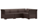 4-Seater Garden Sofa Rattan Look PP Brown 3443959