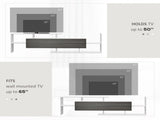 TV Cabinet with Wall Shelf for Wall-Mounted 65" TVs or Standing 40" TVs - White and Grey T3398P342479