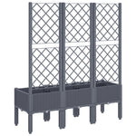 ZNTS Garden Planter with Trellis Blue Grey 120x40x142 cm PP 367926