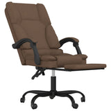 Massage Reclining Office Chair Brown Fabric 349674