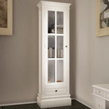 ZNTS Chic Bookcase Cabinet with 3 Shelves White Wooden 60639