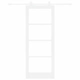 Sliding Door ORKDAL White 83 x 211 cm Solid Pine Wood and Glass 3332056