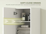 Wall Mounted Tall Bathroom Storage Cabinet with Soft-Close Hinges, Slim Bathroom Cabinet with 2 T3398P378057