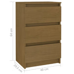 ZNTS Bedside Cabinets 2 pcs Honey Brown Solid Pine Wood 808090