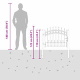 Fence Gate with Spear Top with Lock Grey 103 x 75 cm Steel 42009037