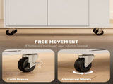 Rolling Kitchen Island with 3-Tier Spice Rack, Kitchen Storage Cart with Drawer and Towel Rack, T3398P378829