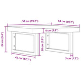 Basin Shelf Wall Mounted Steel and Solid Wood Beech 3302428