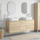 Bathroom Cabinet Set 3 pcs Sonoma Oak 49.5 x 41 x 63 cm 3405829
