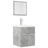 2 Piece Bathroom Furniture Set Concrete Grey Engineered Wood 856368