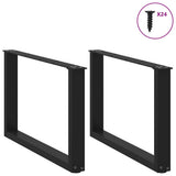 Coffee Table Legs U-Shaped 2 pcs Black 60x cm Steel 4013160