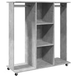Wardrobe with Wheels Concrete Grey 102x38x110 cm Engineered Wood 848034