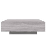 ZNTS Coffee Table with LED Lights Grey Sonoma 100x100x31 cm 836607