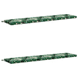 2-Piece Bench Cushions SOEST 2 pcs 100% Polyester Leaf Pattern 949185