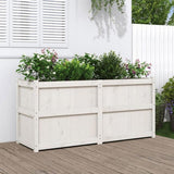 Garden Planter White 150x50x70 cm Solid Wood Pine 837490