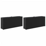 ZNTS Garden Planters with 2 Pots 2 pcs Black 90x20x40 cm Poly Rattan 3210513