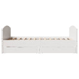 Bed Frame without Mattress White 135x190 cm Double Solid Wood Pine 3301798