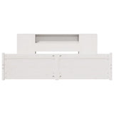 Bookcase Bed without Mattress White 200x200cm Solid Wood Pine 3322446
