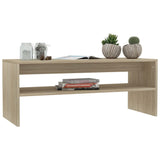 ZNTS Coffee Table Sonoma Oak 100x40x40 cm Engineered Wood 800129