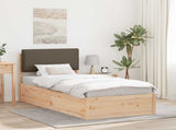 Bed Frame with Upholstered Headboard Taupe 90 x 200 cm 877587