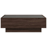 Coffee Table with LED Brown Oak 90x50x30 cm Engineered Wood 847524