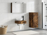 Bathroom Cabinet Set 4 pcs Smoked Oak Engineered Wood 3407363