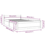 3103489 Bed Frame without Mattress with Drawers White 100x200 cm