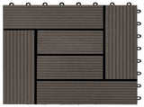 Decking Tile 22 pcs Dark Brown 30 x 30 cm WPC 3444836