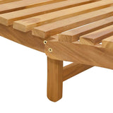 Sun Lounger Folding Brown 184 x 55 x 59 cm Solid Teak Wood 42008387