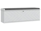 10-Shoe Storage Bench, with Padded Top Seat - White/Grey T3398P344765