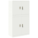 Storage Cabinet 2 pcs White 90 x 40 x 160 cm Steel Lockable 3438716