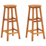Bar Chair Set of 2 Natural Wood Solid acacia wood Medium 44129