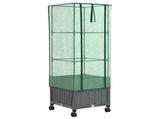 Garden Planter with Greenhouse Cover&Wheels Light Grey PP 3422932