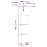 Sliding Door with Hardware Set Black 76x205 cm Tempered Glass 3375920