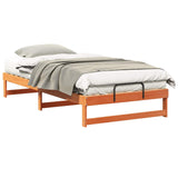 Bed Frame Brown 100 x 210 cm Solid Pine Wood 873165