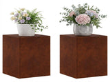 Plant Stand 2 pcs Rusty 40 x 40 x 60 cm Weathering Steel 8012543