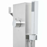 Outdoor Shower with Tray WPC Stainless Steel 3051291
