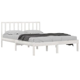 Bed Frame without Mattress White Solid Wood Pine 200x200 cm 3105092