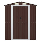 Garden Shed Dark Brown 192x108x223 cm Galvanised Steel 319273
