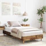 Bed Frame No Mattress Old Wood 100x200 cm Engineered Wood 861046