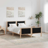 Bed Frame with Headboard Black 135 x 190 cm Fabric 878341