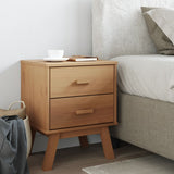 Bedside Cabinet OLDEN Brown Solid Wood Pine 358582