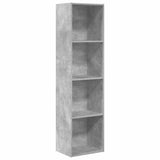 Bookcase Concrete Grey 40x30x152 cm Engineered Wood 857879
