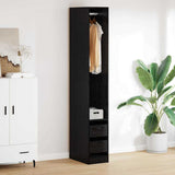 Wardrobe with Drawer Black Oak 50 x 30 x 200 cm Engineered Wood 3403221
