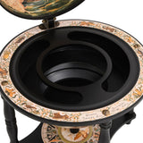Globe Bar Wine Stand Black Solid Wood Eucalyptus 343474